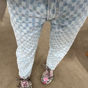 R13 checkerboard jeans size 25